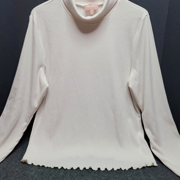 Show Me Your Mumu Lettuce Edge Turtleneck Women's Layer Up Top XXL - Picture 2 of 7